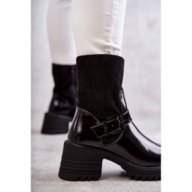 Gewärmte Damenstiefel Auf Einem Chunky Heel Schwarz Marinela 2