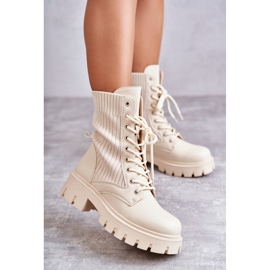 FS1 Damen-Arbeiterstiefel mit Socken Beige Abigail 1