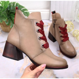 Damen High Heels isoliert beige Vinceza JAN147B Stiefel 1