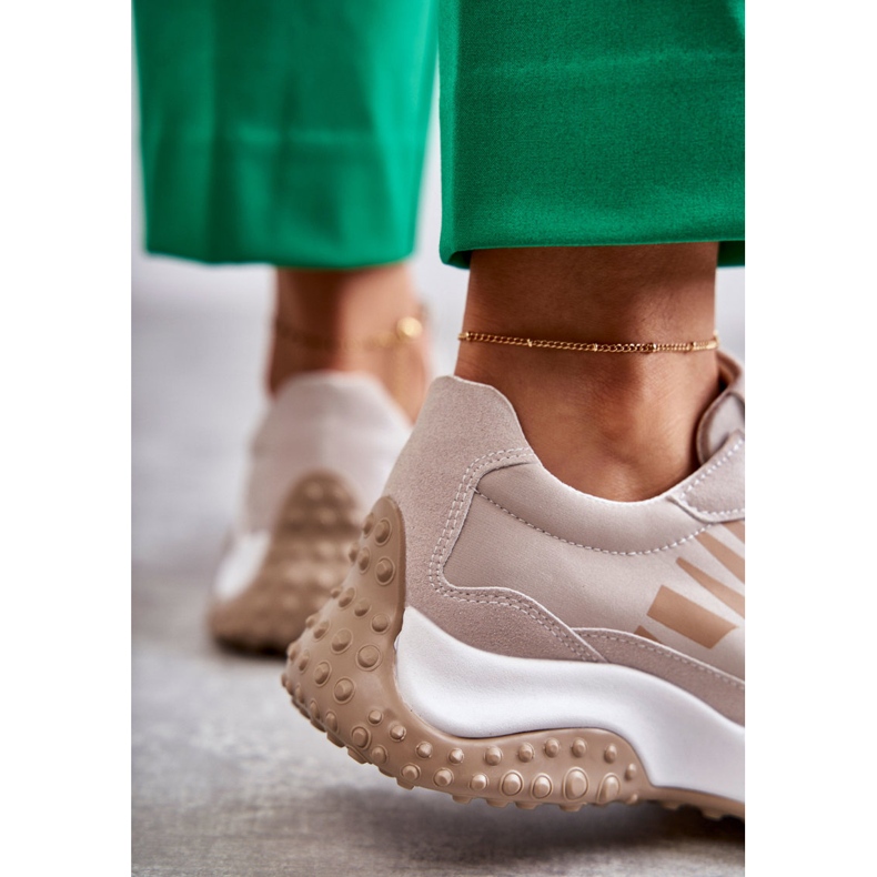 Vinceza Beigefarbene Sportschuhe zum Schnüren für Damen braun 2