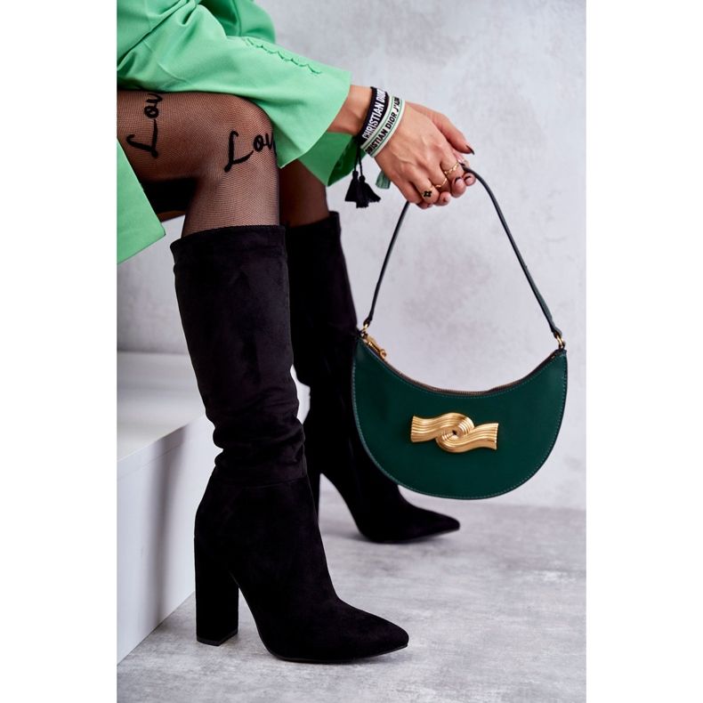 Klassische schwarze Tressa-Stiefel aus Wildleder 2