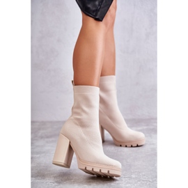 FB2 Damen Material Stiefeletten Beige Louve braun 1