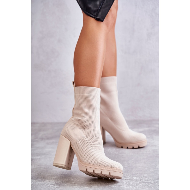 FB2 Damen Material Stiefeletten Beige Louve braun 1