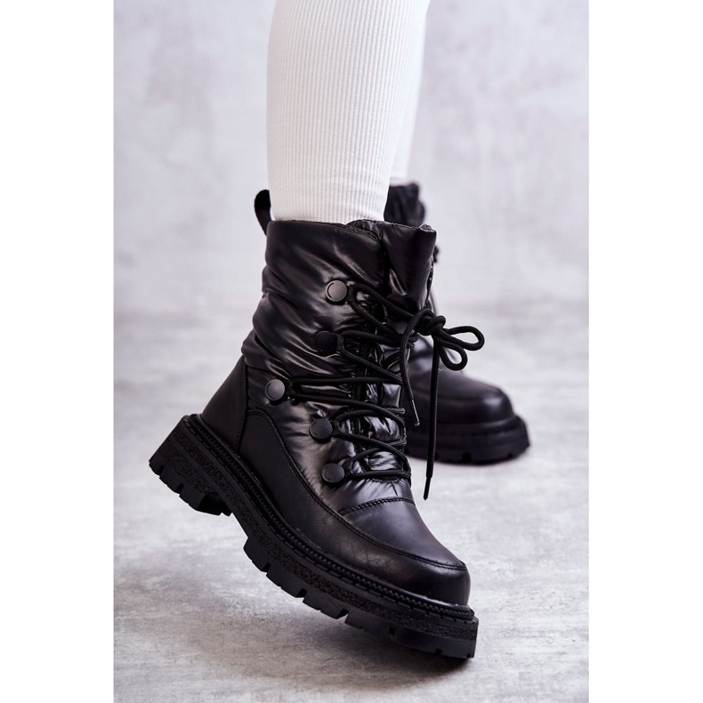 Schneestiefel zum Schnüren für Damen GOE KK2N4017 Schwarz 2