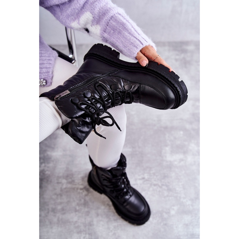 Schneestiefel zum Schnüren für Damen GOE KK2N4017 Schwarz 1