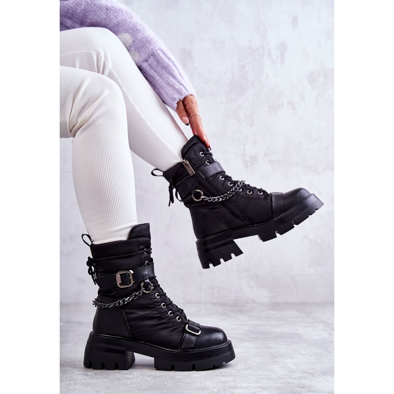Damen Schneestiefel mit Kette GOE KK2N4018 Schwarz 1