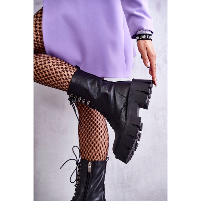 Warme Stiefel aus Leder GOE KK2N4013 Schwarz 2