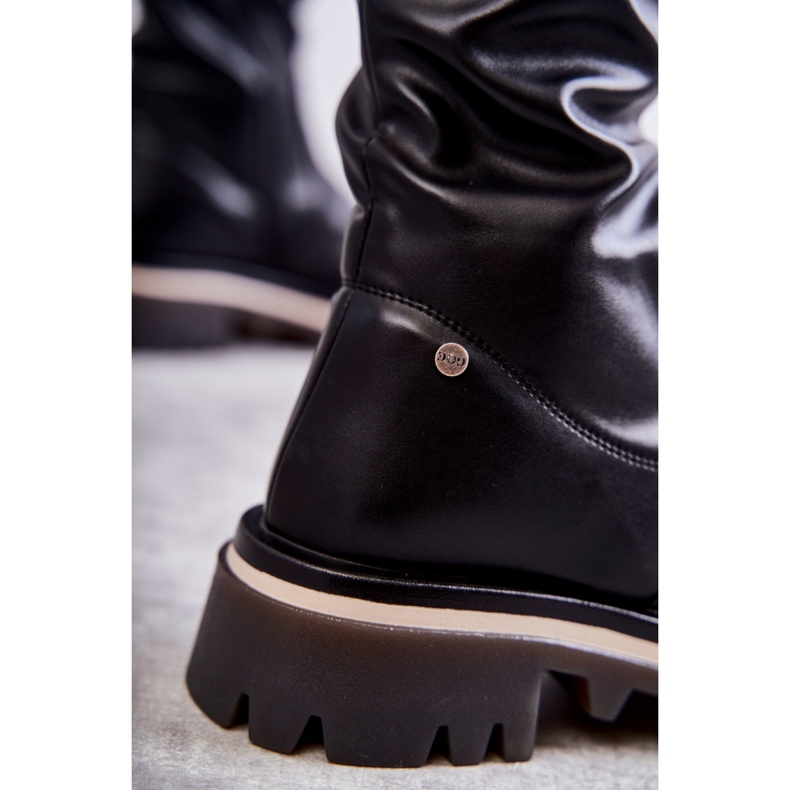 Lederstiefel über dem Knie GOE KK2N4024 Schwarz 2