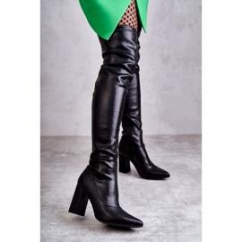 FS1 Leder High Heel Stiefel Schwarz Casto 1