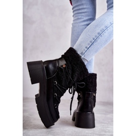 Schwarze Sanna-Schneestiefel für Damen mit Lammfell 2