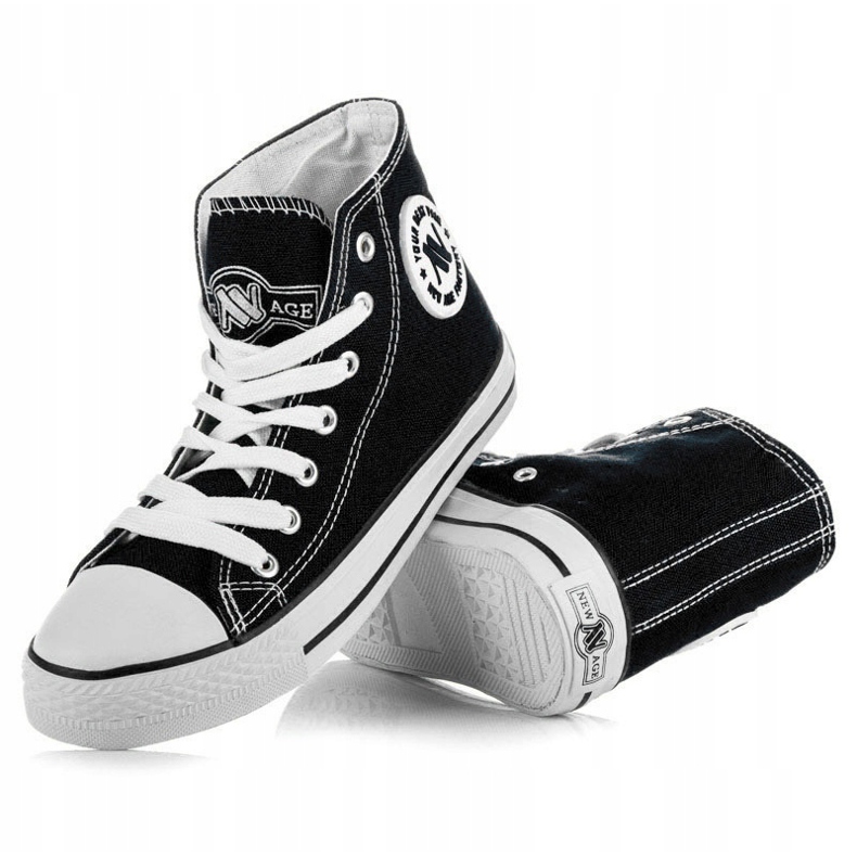 New Age Gebundene hohe Sneakers schwarz 1