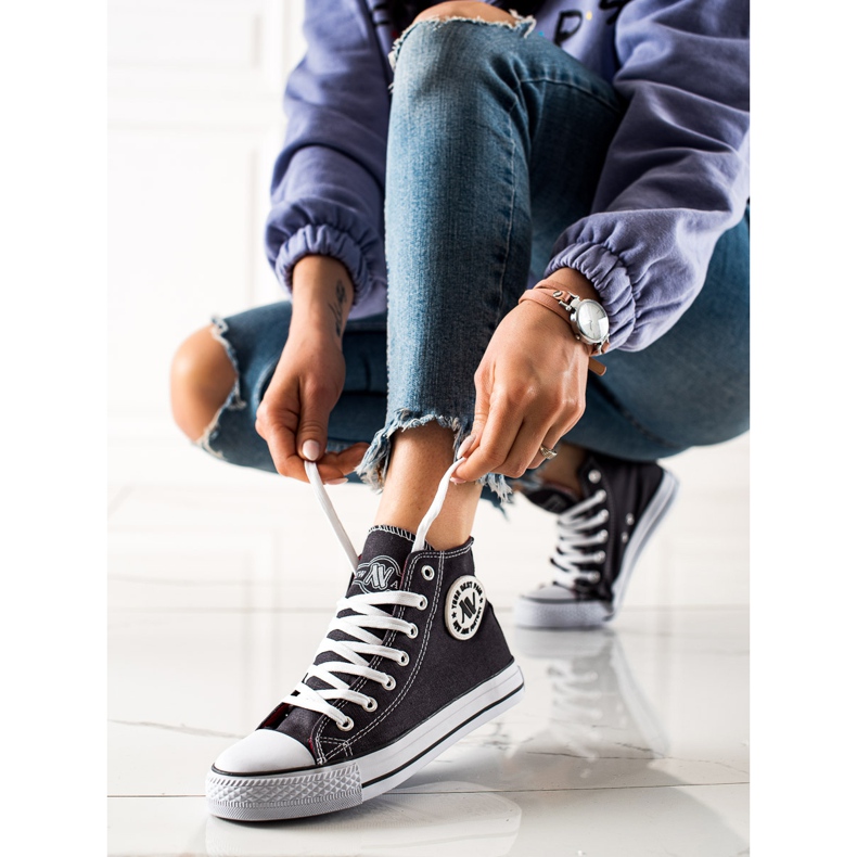 New Age Gebundene hohe Sneakers grau 1