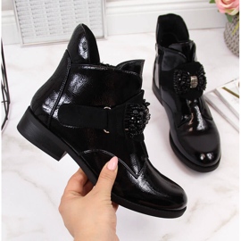 S.Barski Isolierte Lackstiefel für Damen mit schwarzer Schleife von S. Barski 2