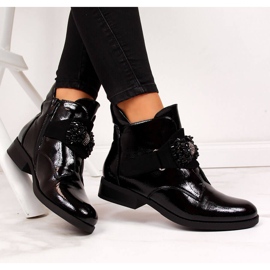 S.Barski Isolierte Lackstiefel für Damen mit schwarzer Schleife von S. Barski 1