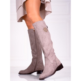 Damenstiefel mit dekorativem Shelovet-Schieber beige 1