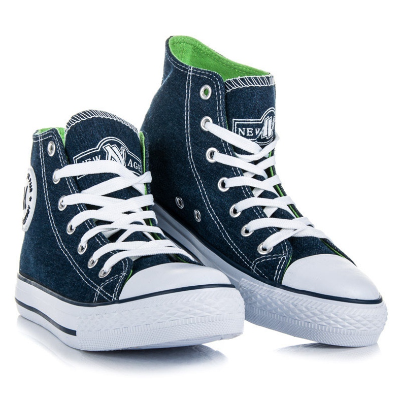 New Age Gebundene hohe Turnschuhe marineblau blau 2