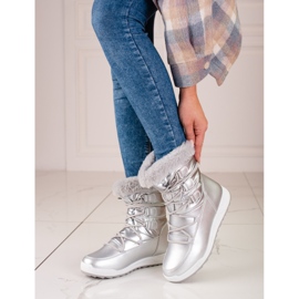 Schneestiefel für Damen auf der silbernen Shelovet-Plattform 1