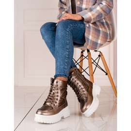 Braune Schneestiefel für Damen mit Shelovet-Schnürung 2