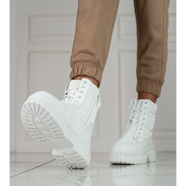 Weiße Schneestiefel für Damen mit Shelovet-Schnürung 1