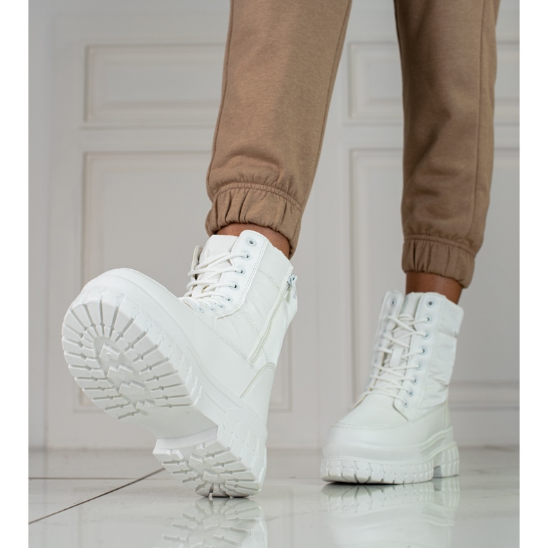 Weiße Schneestiefel für Damen mit Shelovet-Schnürung 1