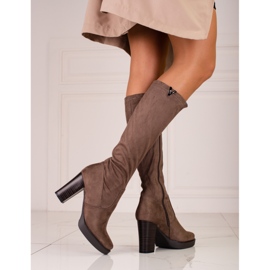 M.Daszyński Damenstiefel von Daszyński auf braunem Pfosten 1