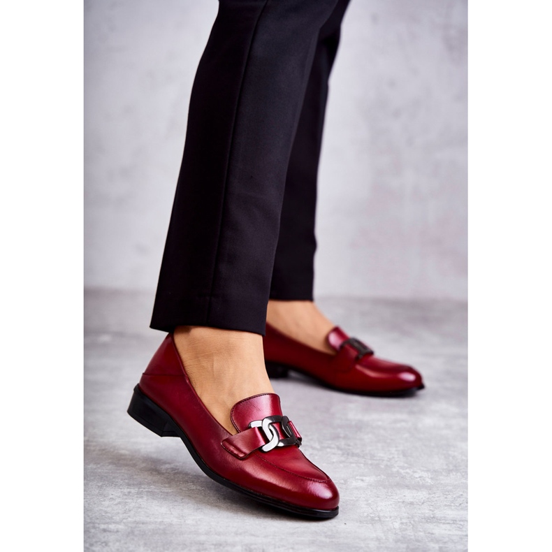 Vinceza Modischer Leder-Loafer Bordeaux Trine rot 1
