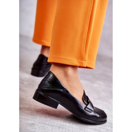 Vinceza Modischer Leder-Loafer Black Trine schwarz 2