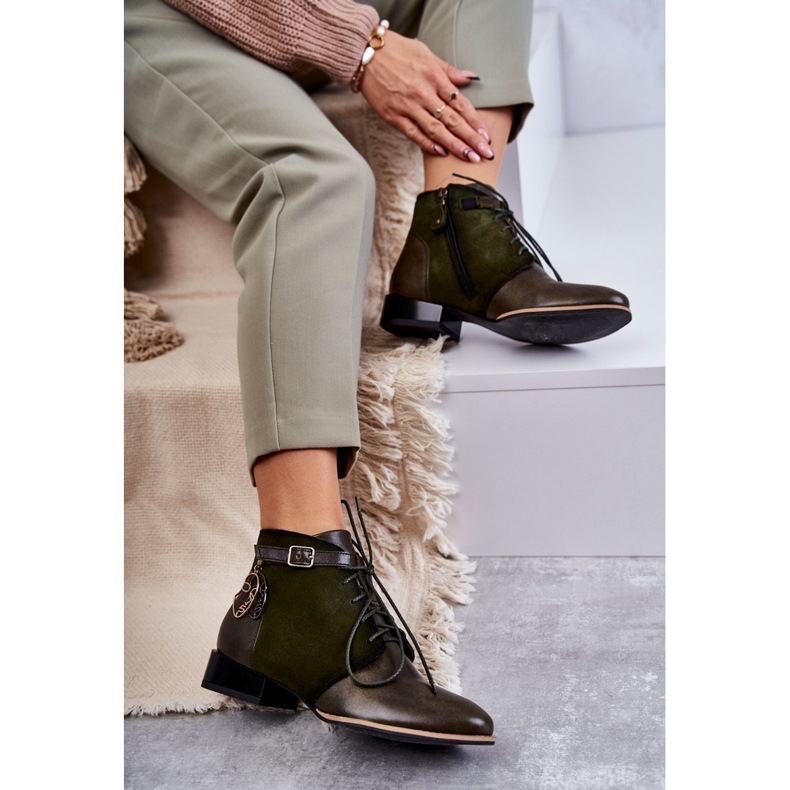 Damen Lederstiefel Maciejka 5743A-09 Grün 2