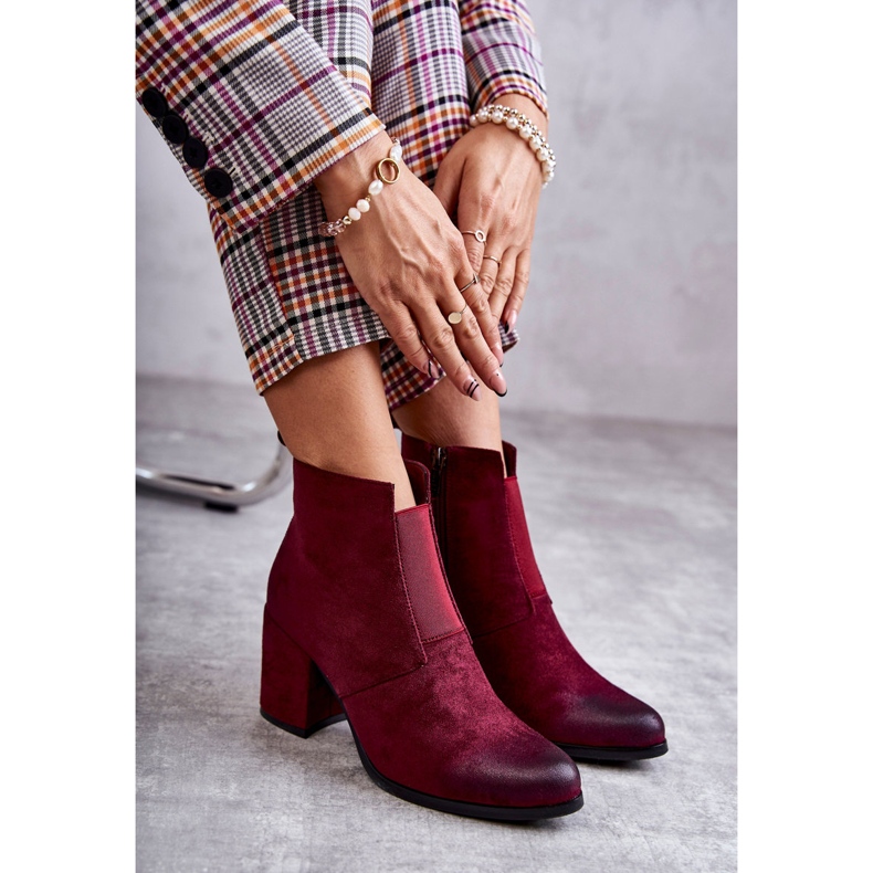 PL4 Klassische Wildlederstiefeletten La.Fi 260035WI-SU Burgund rot mehrfarbig 2