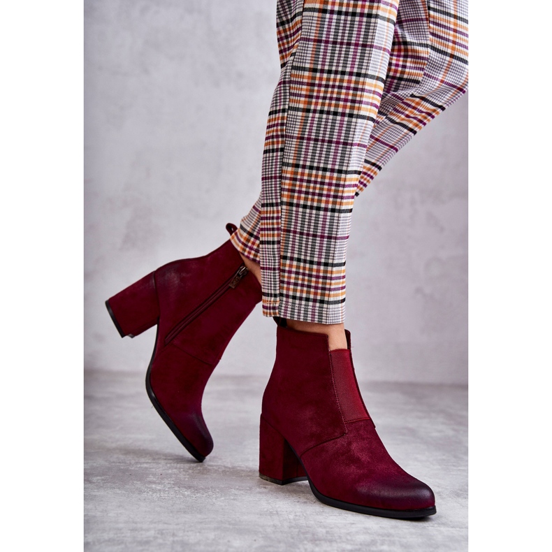 PL4 Klassische Wildlederstiefeletten La.Fi 260035WI-SU Burgund rot mehrfarbig 1