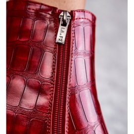 PL4 Eco-Leder-Stiefel mit Schlangenmuster La.Fi 260038R-XC Rot 1