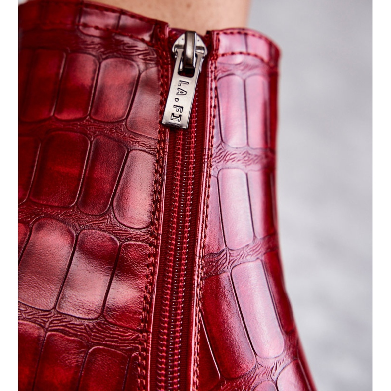 PL4 Eco-Leder-Stiefel mit Schlangenmuster La.Fi 260038R-XC Rot 1
