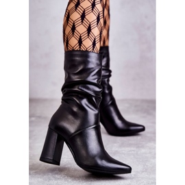 Lederstiefel mit hohem Absatz Laura Messi 2560 Schwarz 1