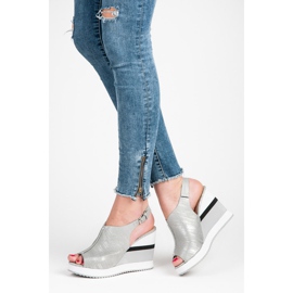 Vices Bequeme Keilschuhe grau 2