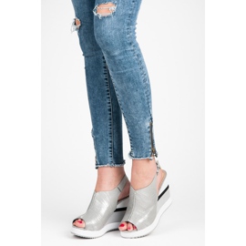 Vices Bequeme Keilschuhe grau 1