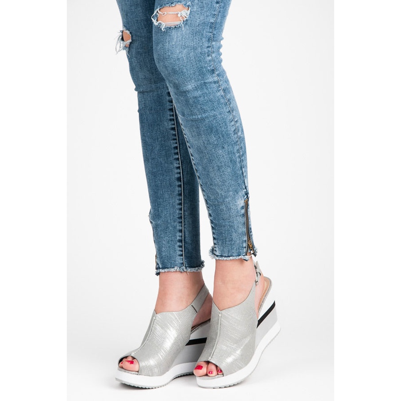 Vices Bequeme Keilschuhe grau 1