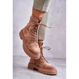 S.Barski Damen Wildlederstiefel Gebunden Camel Afra braun 1