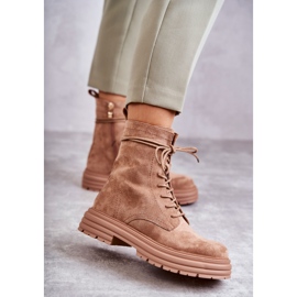 S.Barski Damen Wildlederstiefel Gebunden Camel Afra braun 2
