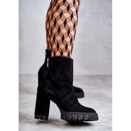 Schwarze Stiefel aus Wildleder mit Absatz Elia 2