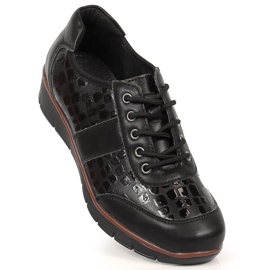 Schwarze Lederschnürschuhe für Damen Filippo 1
