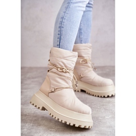 FS1 Schneestiefel für Damen auf der beigefarbenen Lilou-Plattform 1