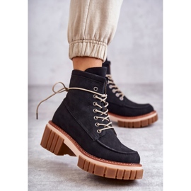 Modische warme Damenstiefel Schwarz Gerda 1