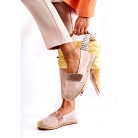 Damen-Slip-On-Espadrilles mit rosafarbenen Zirkonias 3