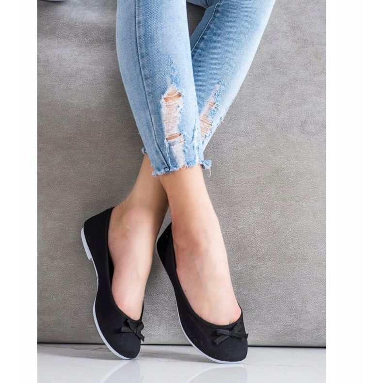 New Age Sportballerinas mit Schleife schwarz 2