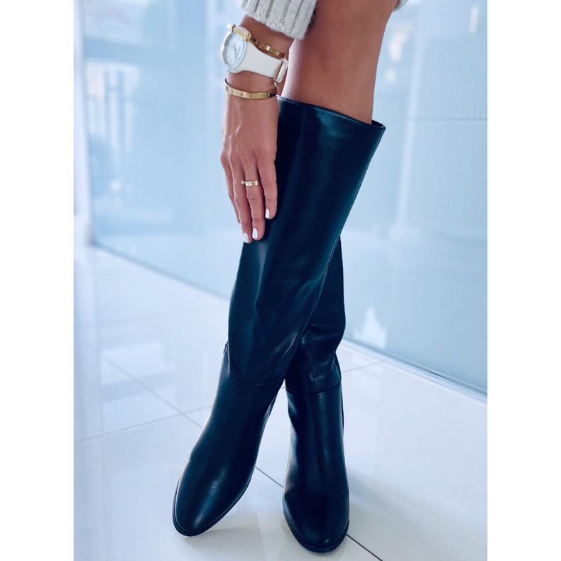 Leisha Schwarze hochhackige Stiefel 1