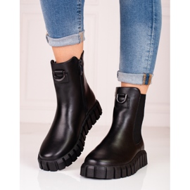 W. Potocki Schwarze Damen-Plateaustiefel von Potocki 2