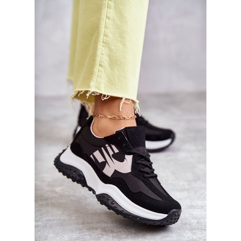 Vinceza Damen Sportschuhe gebunden schwarz Tolea 1