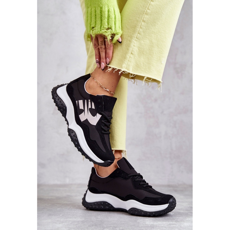 Vinceza Damen Sportschuhe gebunden schwarz Tolea 2