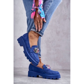 Vinceza Damenschuhe aus Wildleder mit blauer Britt-Dekoration 2