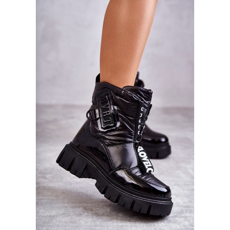 PM1 Schwarze warme Schneestiefel für Damen mit Reißverschluss Marit 2